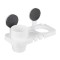 Suport depozitare baie, multifunctional, prindere cu ventuza, din ABS, alb