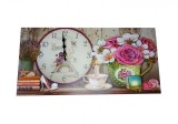 Cumpara ieftin Ceas Decorativ Perete Paris 59cm Roz MDF, Analogic, Quartz, Cifre Arabe, Modern
