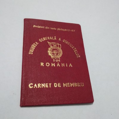 CARNET DE MEMBRU SINDICATUL INDUSTRIA LAPTELUI 1981 foto