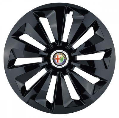 Set 4 capace roti Fox negru R16 pentru gama auto Alfa Romeo foto