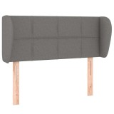 Cumpara ieftin Tablie de pat cu aripioare gri inchis 93x23x78/88 cm textil