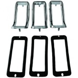 Decoratiune pentru faruri spate (set de 3 piese/negru cromat) potrivita pentru Ford Mustang 68 Performance AutoTuning