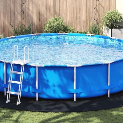 Foaia de Fund pentru Piscină Neagră &amp;Oslash; 610 cm - Țesătură netedă, rotundă. foto