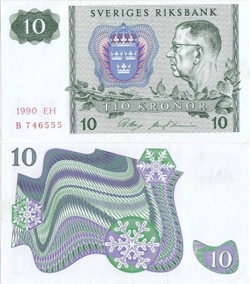 1990, 10 Kronor (P-52e.8) - Suedia - stare UNC foto