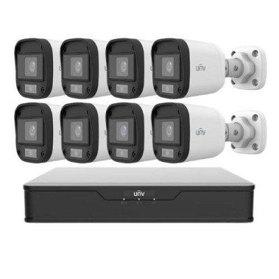 Sistem supraveghere Uniview, 8 camere 5MP, Imagini color noaptea, Lumina Alba 20m, DVR 8 canale 5MP SafetyGuard Surveillance foto