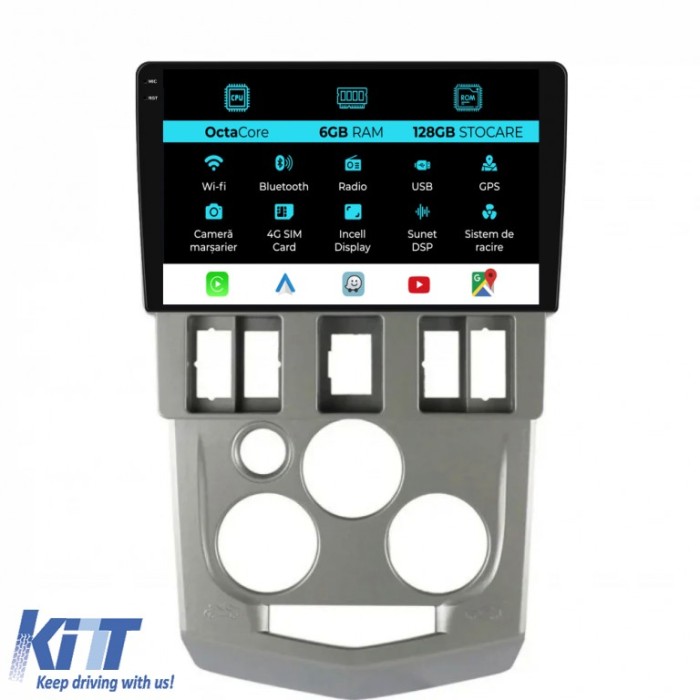 Navigatie Dedicata Dacia Logan 1 (2004-2008), Incell 9Inch, 6Gb Ram, 128Gb Stocare, Carplay Performance AutoTuning
