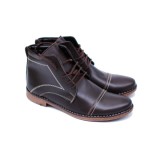 Ghete Barbati Piele Naturala Maro Imblanite GKR Ciucaleti - Fabricat in Romania - Marimi 38-44