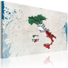 Tablou canvas - Harta Italia V - 90x60 cm foto