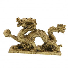 Statueta feng shui dragon cu perla din rasina 15cm