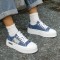 Tenisi dama denim albastru, cu platforma - 40