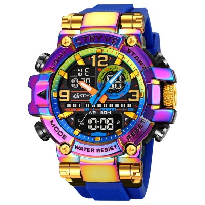 Ceas barbatesc de mana Stryve Digital Analog Dual Time 5 ATM Fashion Sport foto