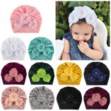 Caciulita tip turban din catifea cu flori aplicate (Marime Disponibila: 3-6