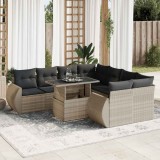 Gossi set canapele de gradina cu perne, 9 piese gri deschis poliratan