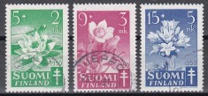 Finlanda 1950 - Flori - Prevenirea tuberculozei, Stampilat