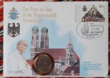 Germania 1987-Plic special Papa Ioan Paul II,cu moneda Vatican