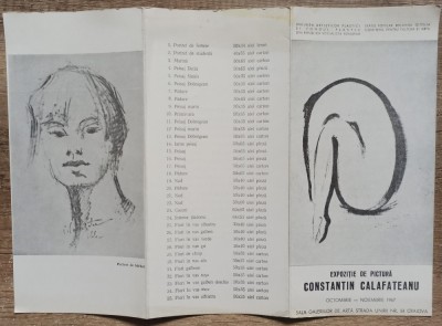 Pliant expozitie pictura Constantin Calafateanu 1967 foto