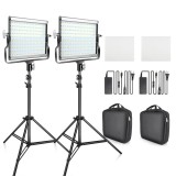 Kit Lumina Led video, Temperatura culoare 3200-5600 K, Trepied