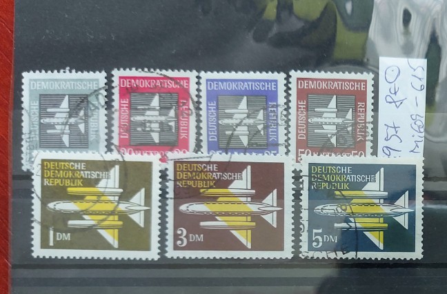 TS21 - Timbre serie DDR 1957 Aviatie Mi609-15