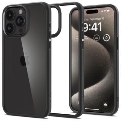 Husa pentru iPhone 15 Pro Max - Spigen Ultra Hybrid - Matte Black foto
