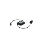 Cablu de date USB Tip C la USB A 2.0, 0.7 metri, rulabil, negru