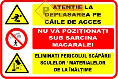 Indicatoare pentru lucru pe santier foto