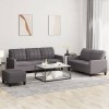 VidaXL Set de canapele cu perne, 3 piese, gri, piele ecologică 3201385
