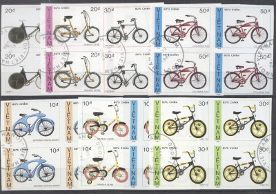 Vietnam 1989 Bicycles x 4, imperf., used N.032 foto