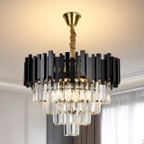 Candelabru Cristal BLOIS Nobile 4xE14, Diametru 40cm, Negru, Inaltime Reglabila ModernLight Concept