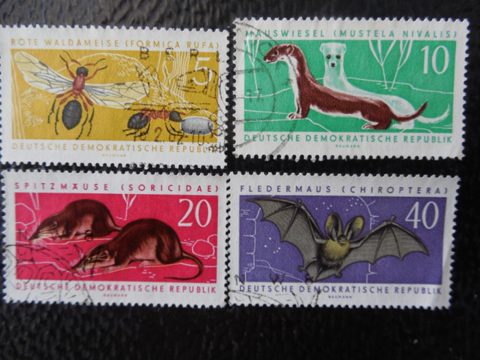 Serie timbre fauna animale stampilate Germania DDR timbre filatelice postale