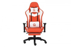 Scaun gaming Genator V10, piele ecologica, suport picioare, Ro?u Default Title foto