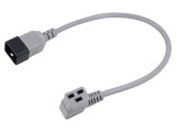 Cablu IEC C19 mamă unghi, IEC C20 tată, 3x1,5mm&sup2;, 0,5m