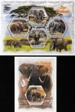 R.COASTA DE FILDES-ELEFANTI AFRICA-1 M/Sh.+ 1 S/Sh. -MNH**-ICO 113, Fauna