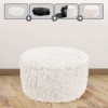Perna Gonflabila Decorativa Shaggy Alba Vervo.Ro &Oslash;38x20 cm - Puf Iarna, Poliester, Confortabila, Design Elegant, Decoratiuni Casa