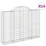 Cumpara ieftin Cosuri gabion arcuite 14 buc, 200x30x140/160cm, fier galvanizat