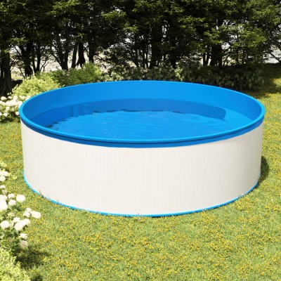 Piscină cu valuri, skimmer suspendat cu pompă, alb, 350x90 cm foto
