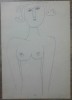 Nud// studiu de Sultana Maitec, pix pe hartie, Peisaje, Acuarela, Altul