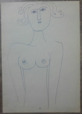 Nud// studiu de Sultana Maitec, pix pe hartie foto