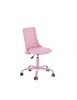 Scaun birou copii din polipropilena HM Pure, piele ecologica, baza vopsita, inaltime reglabila, rotire 360 ˚, 80 kg, roz