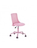 Scaun birou copii din polipropilena HM Pure, piele ecologica, baza vopsita, inaltime reglabila, rotire 360 ˚, 80 kg, roz