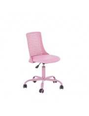 Scaun birou copii din polipropilena HM Pure, piele ecologica, baza vopsita, inaltime reglabila, rotire 360 ˚, 80 kg, roz