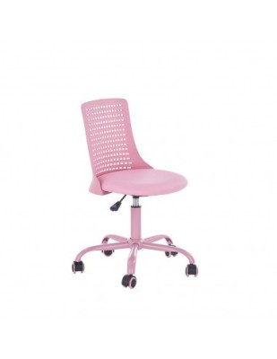 Scaun birou copii din polipropilena HM Pure, piele ecologica, baza vopsita, inaltime reglabila, rotire 360 ˚, 80 kg, roz foto