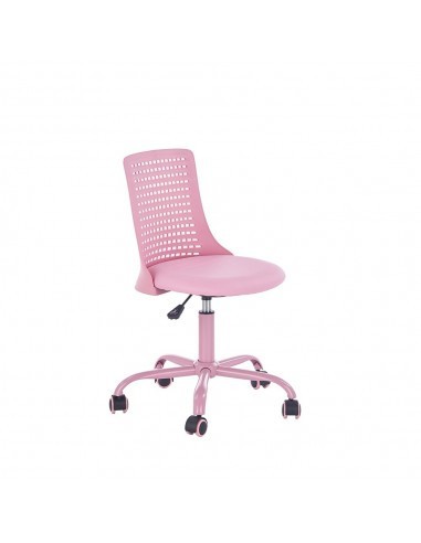 Scaun birou copii din polipropilena HM Pure, piele ecologica, baza vopsita, inaltime reglabila, rotire 360 ˚, 80 kg, roz