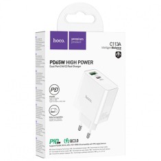 Incarcator Retea, Power Delivery 65W, Dual Ports, USB-A Quick Charge 3.0 + USB-C cu Power Delivery, 5V, 3A,