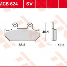 Set placute frana TRW MCB624 - Cagiva Canyon - Elefant - Honda XL 600 V Transalp (91-93) 600 - NX 650 Dominator - GL 1500 Gold Wing