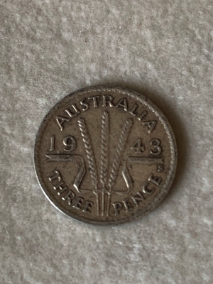3 Pence 1943 Australia - Argint foto