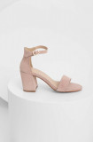 Cumpara ieftin Answear Lab sandale din piele intoarsa culoarea roz