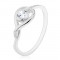 Inel argint 925 - model &icirc;ncrucișat cu inimă și zircon - Marime inel: 49