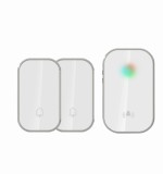 Sonerie fara fir si fara baterie 2 transmitatoare - comutator cinetic (2 butoane) si 1 receptor alb ( 1 sonerie) la priza , IP44