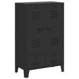 Cumpara ieftin Sifonier, stil industrial, 67 x 35 x 107 cm, negru, metal