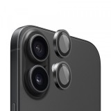 Folie de protectie Camera Spate Blueo Metal Frame pentru Apple iPhone 16 Plus / 16, Sticla Securizata, Set 2 bucati, Neagra